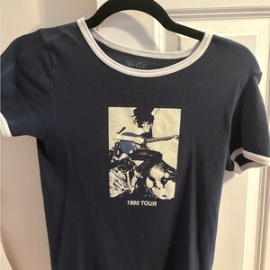 Brandy Melville Navy Blue Graphic Tee